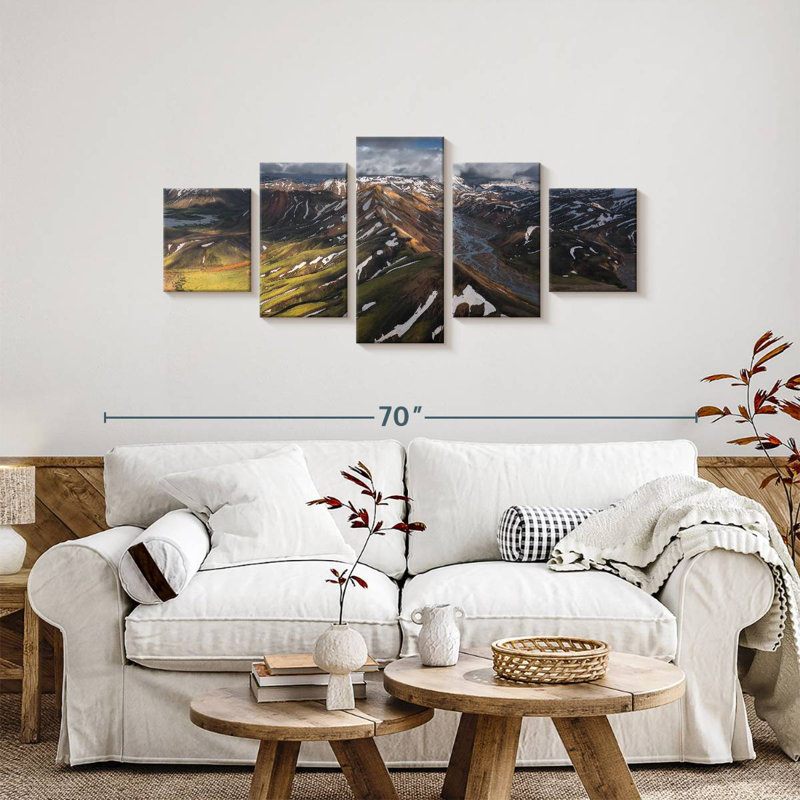 Iceland Mountain Range, 24" H x 55" W