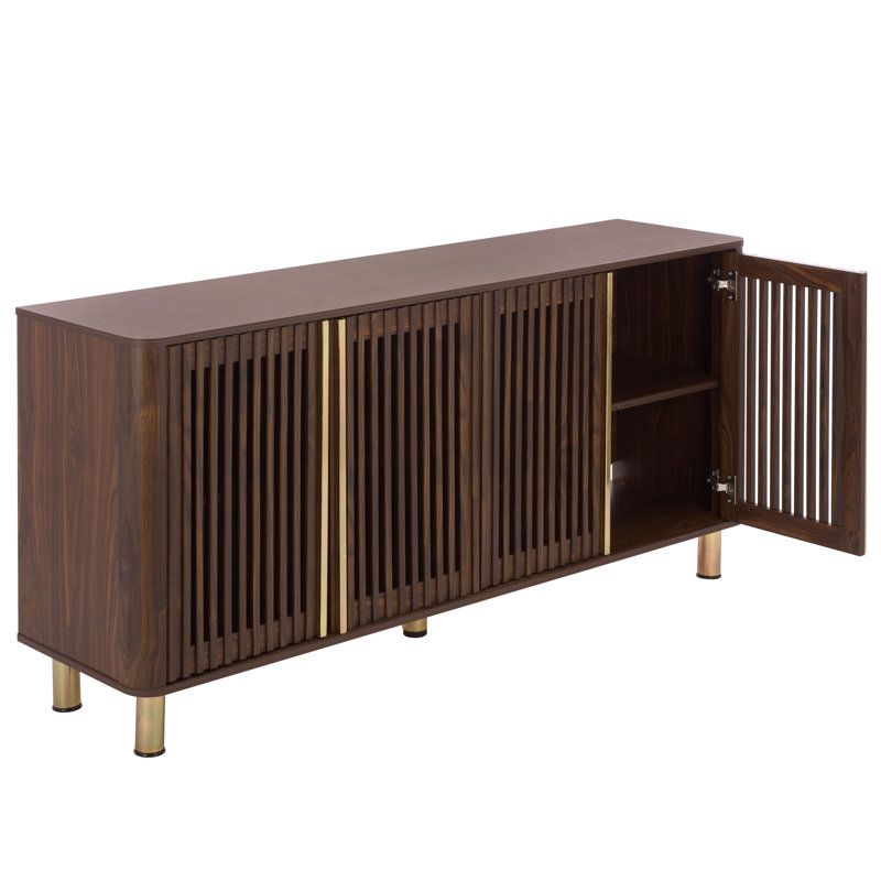 Buffet / meuble média Isak Slat Dr, Marron foncé
