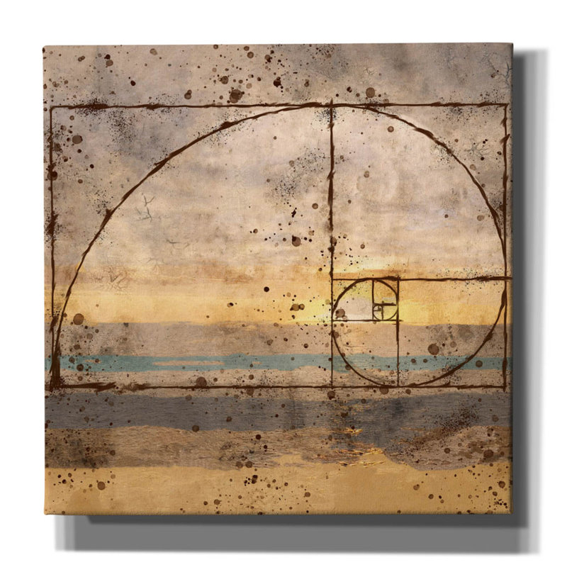 «Fibonacci Shell» par Marta Wiley, art mural sur toile, 18 po x 18 po, H 18 po x l 18 po x P 0,75 po