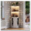 Armoire de bar 67,3 "avec prise de courant, armoire à vin de ferme avec tablettes réglables pour la maison, avec lumières et support en verre