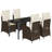 Vidaxl Patio Dining Set With Cushions Poly Rattan, Square Table-124239593-124239596-124239603