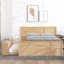Lit plateforme double en bois avec lit gigogne escamotable et armoire de rangement-133218476