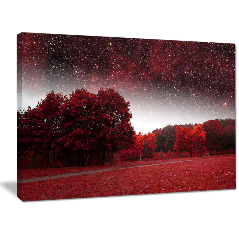 Mystical Red Spring Night - impression sur toile tendue, H 30 po x l 40 po x p 1 po