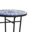French Country Outdoor Side Table with Weather-Resistant Ceramic Top-125119877