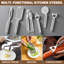 Ensemble de 20 couteaux de cuisine et ustensiles avec accents or rose - disponible en 5 couleurs élégantes - comprend un bloc de rangement, une planche à découper et des gadgets de cuisine professionnels-129355312