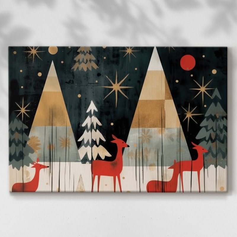 Twilight of Warm Lantern Icicles-Toile tendue avec châssis de qualité supérieure, H 12 po x l 18 po