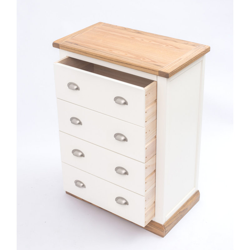 70cm W 4 - Drawer Chest of Drawers, Waxed Oak