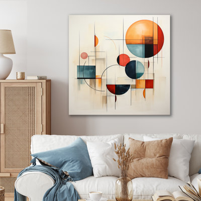 Colorful Mid Century Geometry Patchwork IV - Print on Canvas -  Ivy Bronx, 5AAECE6775954AD1B03086914BCACD14