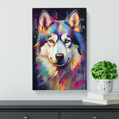 Husky Futurism Art - Wrapped Canvas