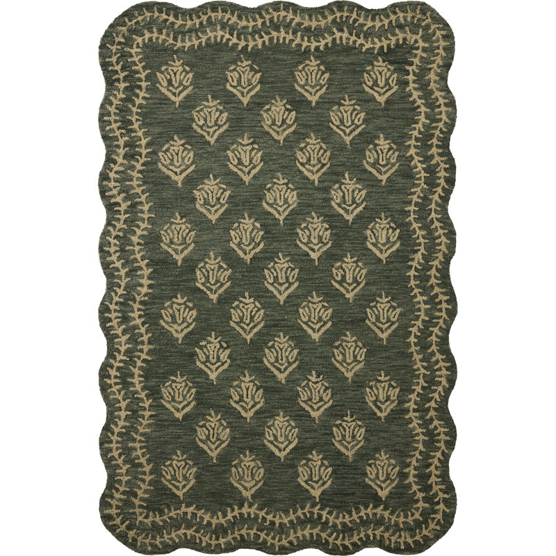 Rifle Paper Company x Loloi Lisette Forest / Oatmeal  Area Rug, Runner 2'6" x 7'6"
