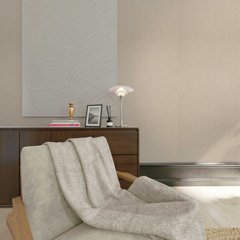 Wide Stranded Boxweave Paperweave Wallpaper, Beige/Gray