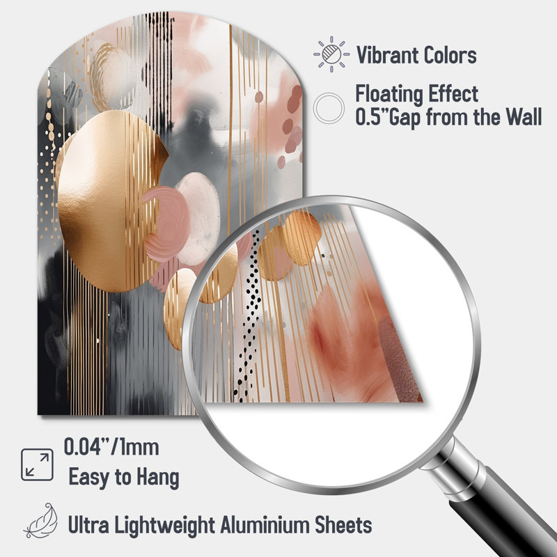 Eckstein - Art mural abstrait en marbre asymétrique, sculpture murale en arche, H 34 po x l 25 po