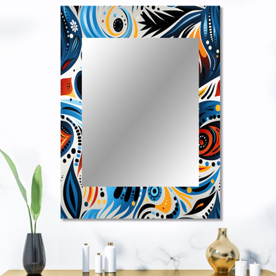 Hedia - Blue Modern Wall Mirror
