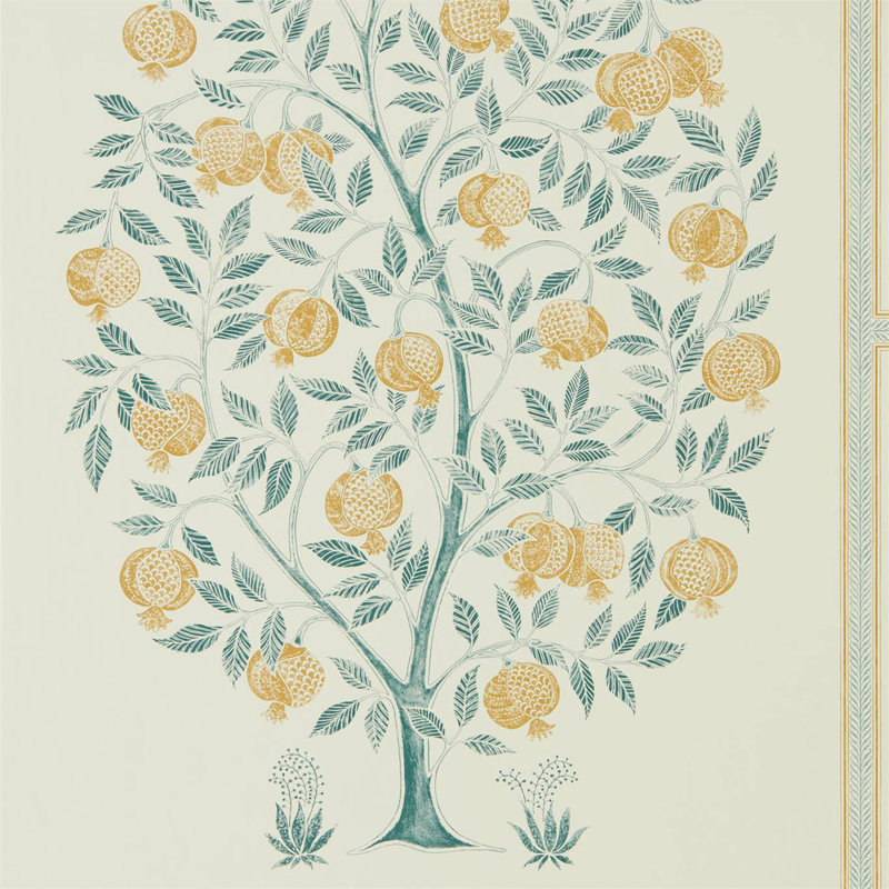 Anaar Tree Wallpaper, English Gray/Woad