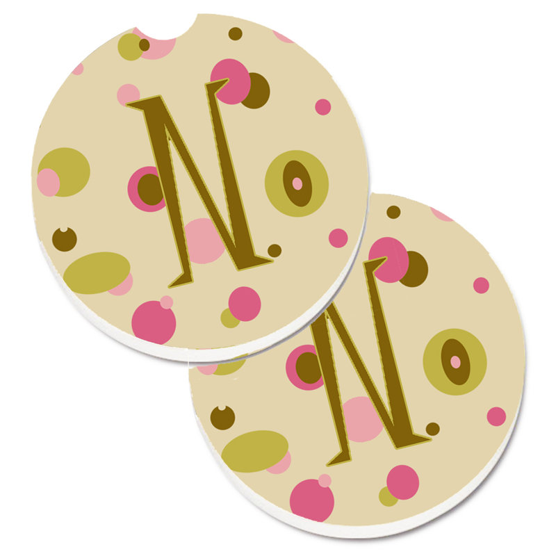 Sous-verre Initiale Monogram, N, Brun clair