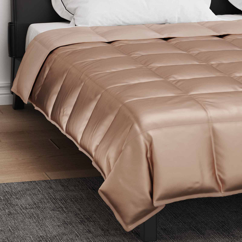  Full Year Duvet Gold 240 X 260 Cm Satin And Microfiber, Double