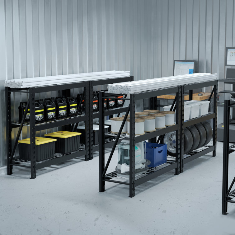 WORKPRO 3-Tier Garage Shelving Unit, Heavy Duty Metal Storage Rack, 50”W X  47”H X 18”D Height Adjustable, Industrial Shelving For Garage, Warehouse