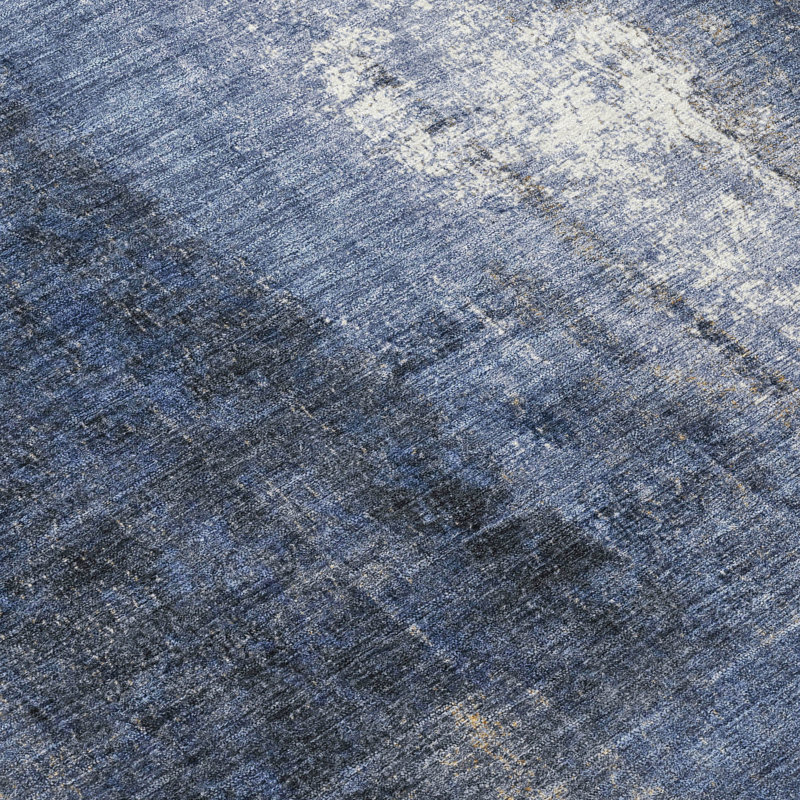Machine Washable Indoor/Outdoor Xhevrie Navy Rug, Rectangle 1'8" x 2'6"