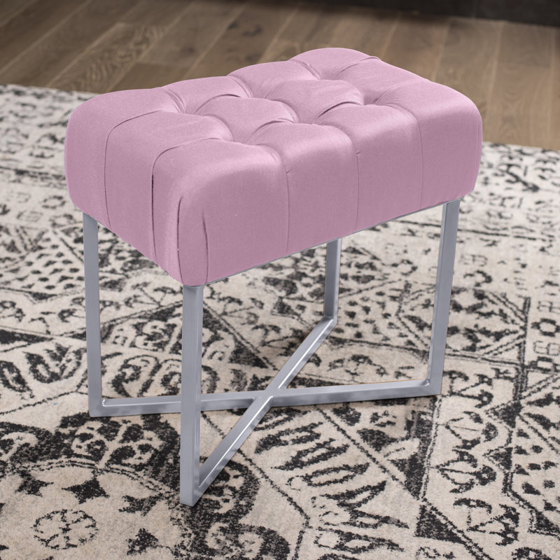 Repose-pieds BirdRock Home, Argent, Pink Linen