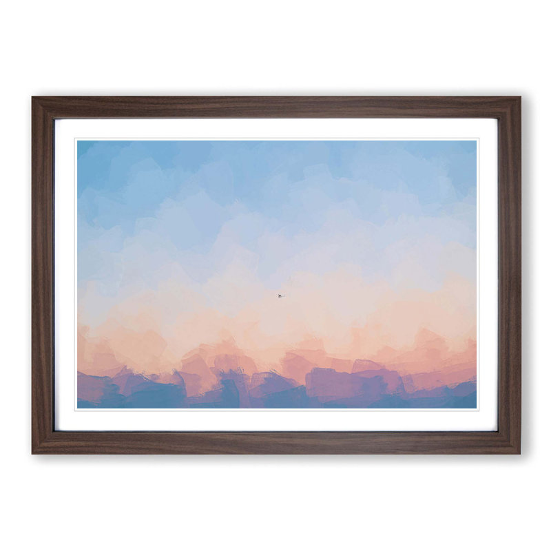Airplane over Florida in Abstract - Picture Frame Graphic Art Print, Walnut Framed, 62cm H x 87cm W x 2cm D
