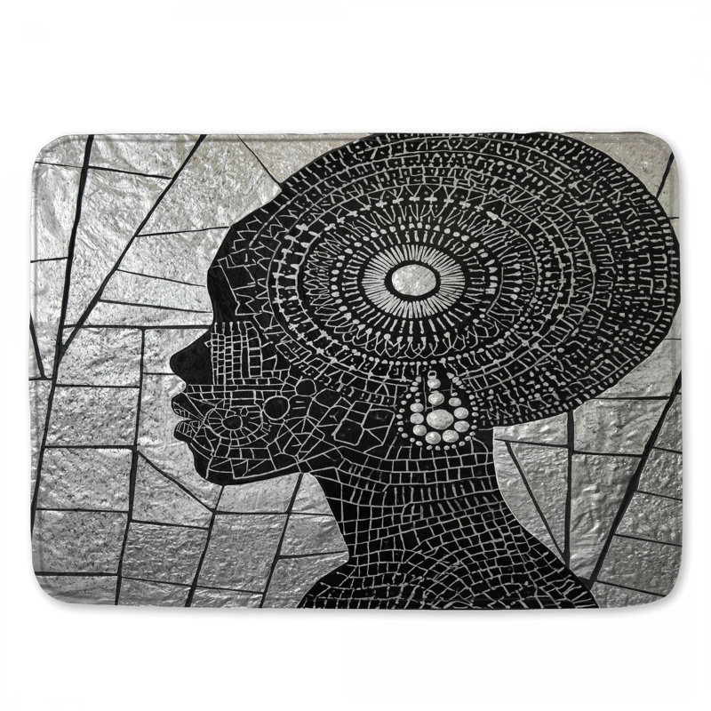 Tapis de bain silhouette femme mosaïque, L 24 po x L 17 po