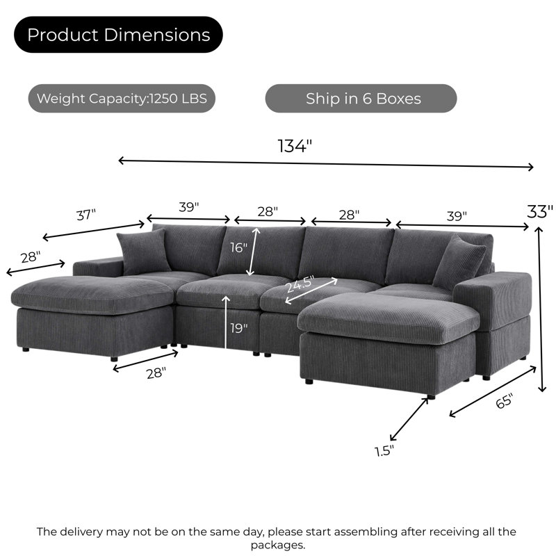 Loette 3 - Piece Upholstered Sectional