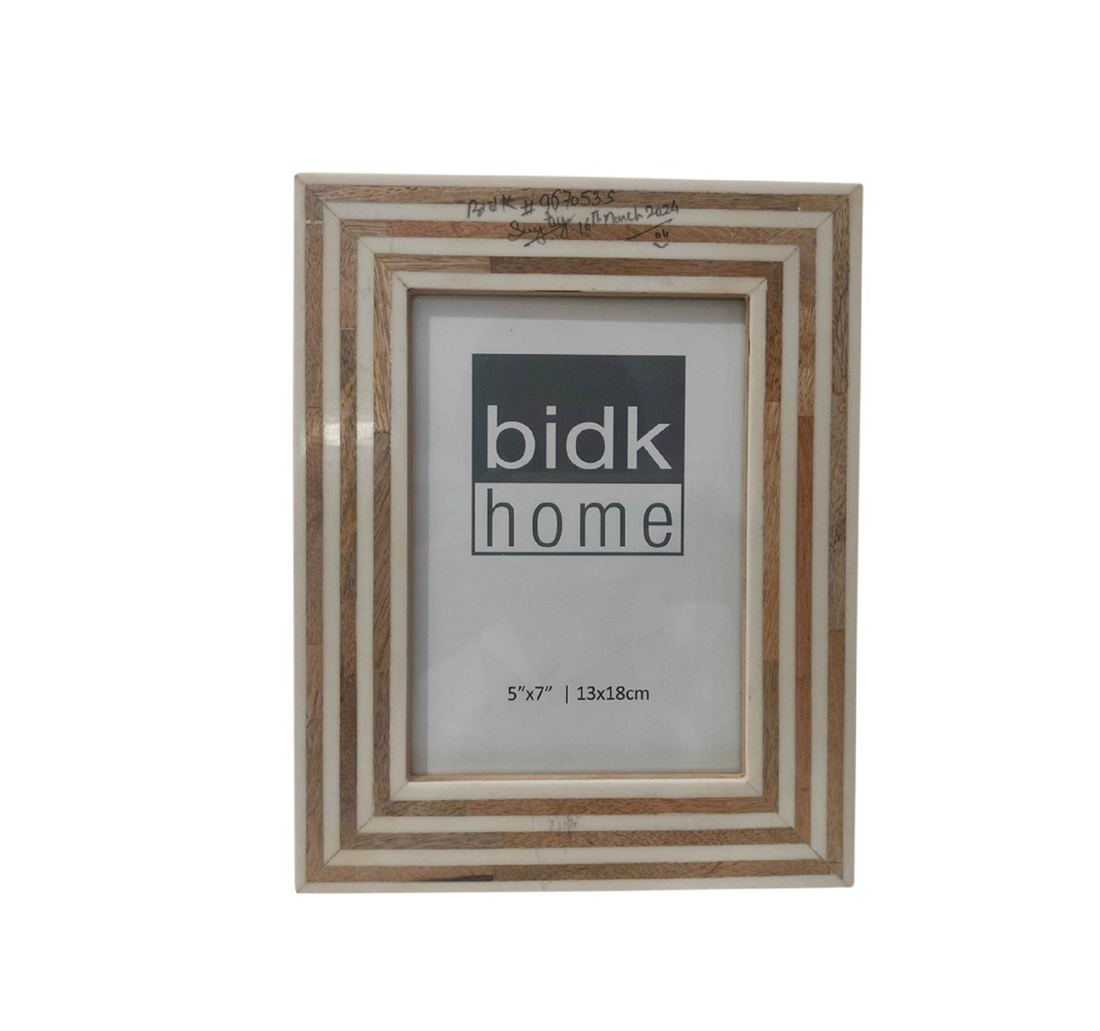 Lesleigh Picture Frame, White/Brown, 5" W x 7" H