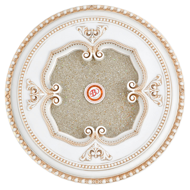 White And Gold Round Clover Ceiling Medallion