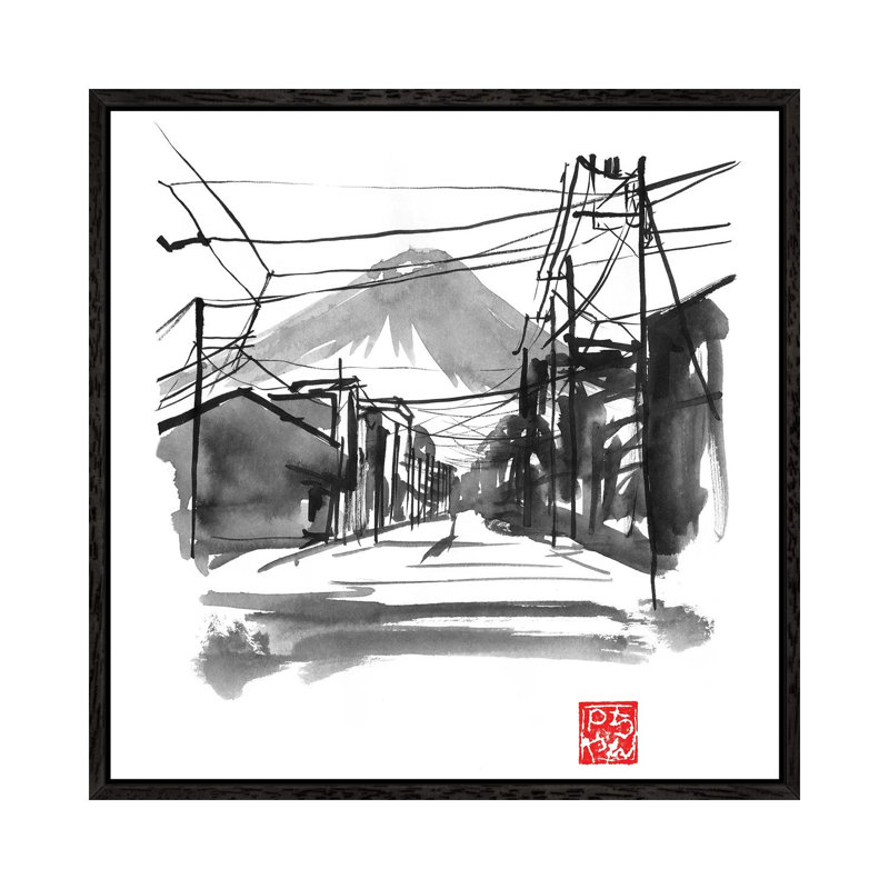 Fujiyoshida I by Péchane - Painting on Canvas, 66.04 cm H x 66.04 cm W, Black Framed