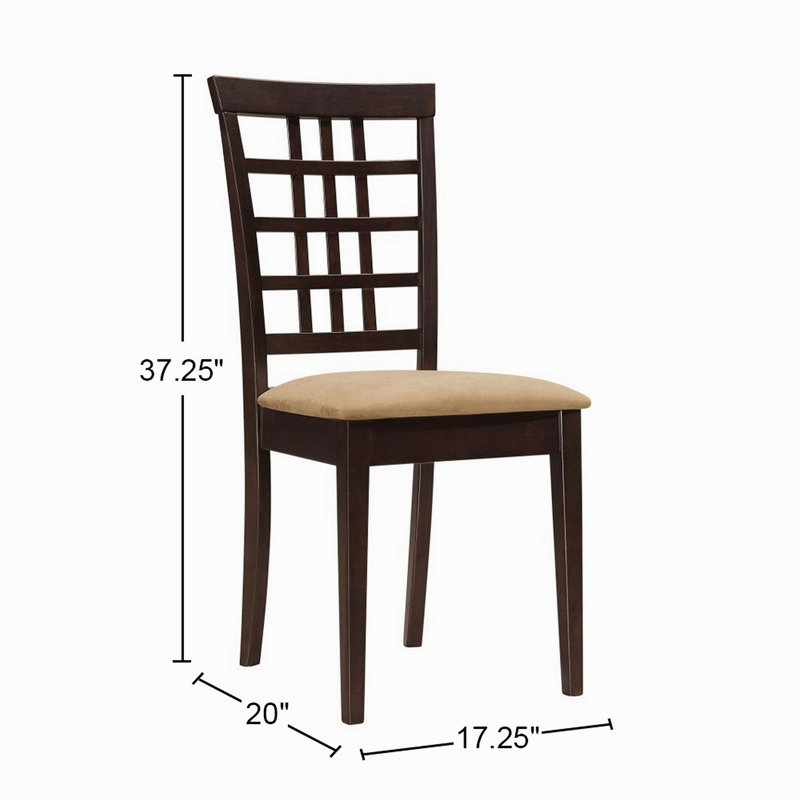 Ensemble de 2 chaises de salle à manger à dossier en treillis, cappuccino