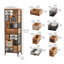 Armoire de pharmacie industrielle de 130 cm de hauteur avec plusieurs tiroirs, meuble de rangement étroit d'appoint au design bois et métal
