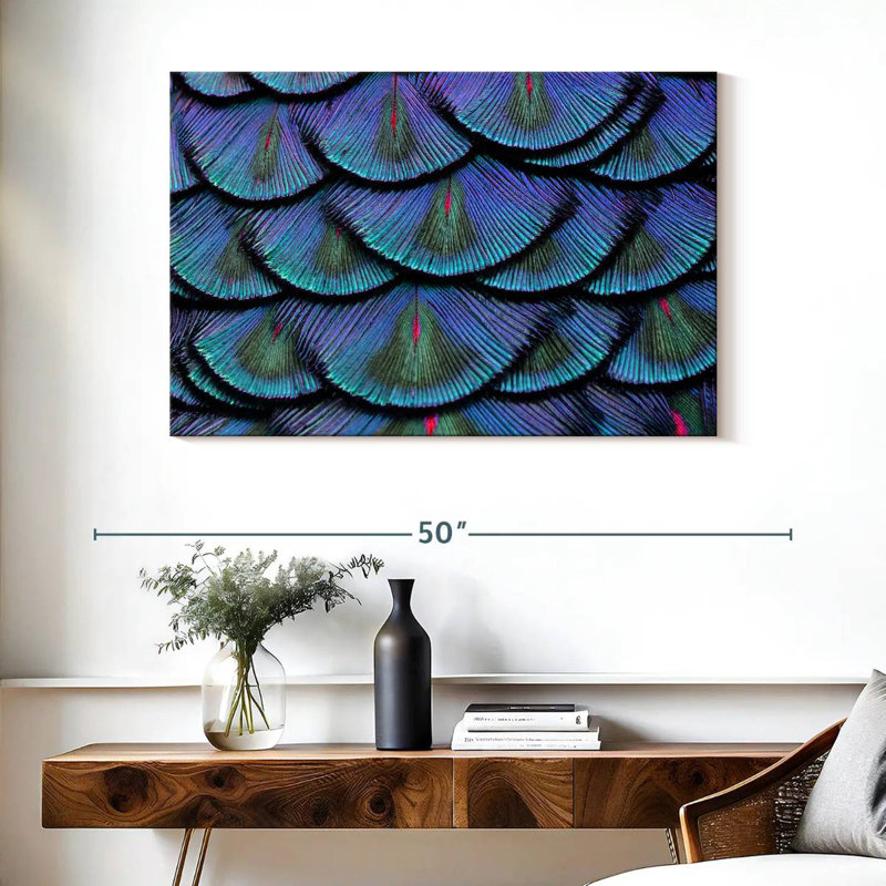 Peacock Tail Feathers, 26" H x 39" W