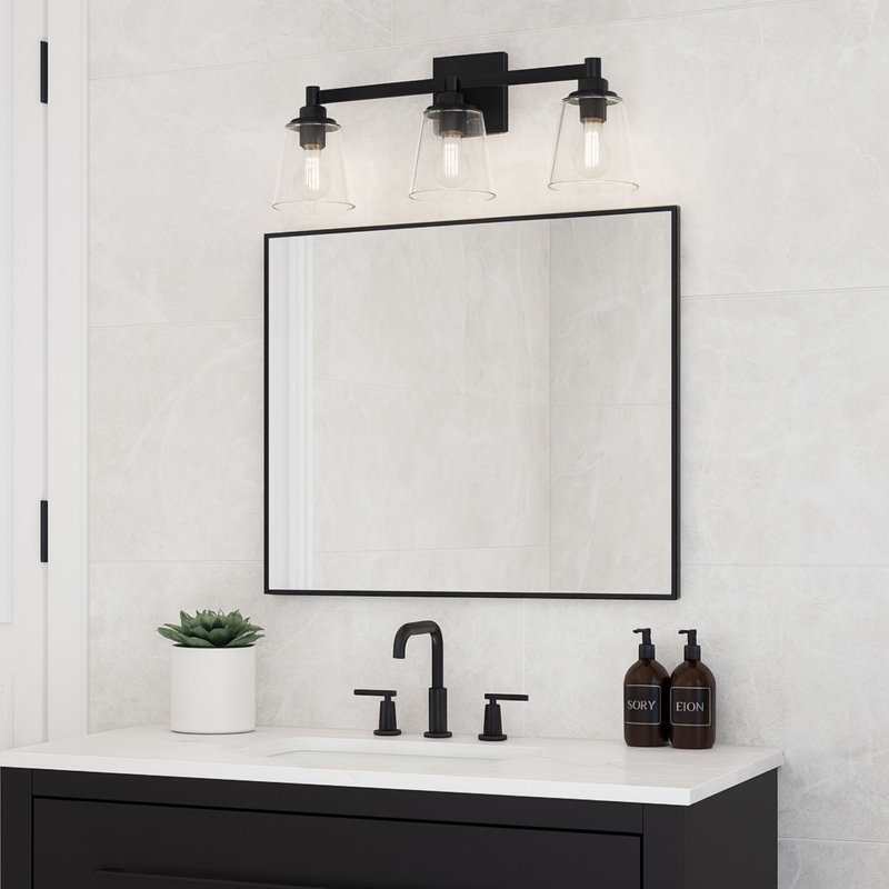 Montford 3-Light 6.25” Wide Vanity Light, Matte Black