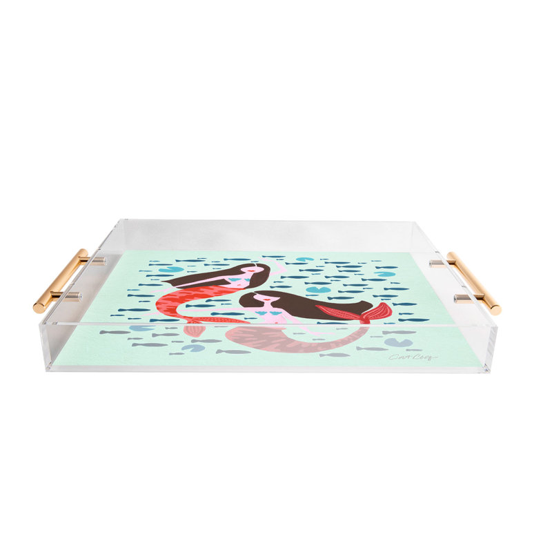 Chat Coquillette Koi Mermaids on Mint Acry Tray