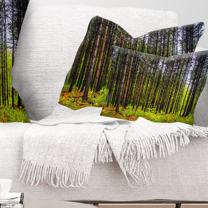 Pin dans la forêt de Michaux - Coussin décoratif imprimé forêt, Rectangle, 12 po x 20 po