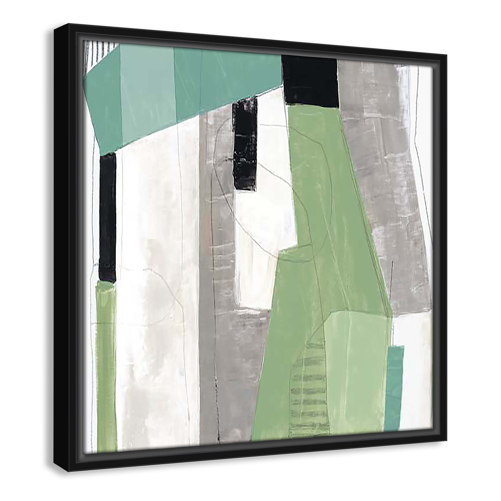 Evergreen Essence I Print, 17.5" H x 17.5" W x 2" D, Black Floater Framed