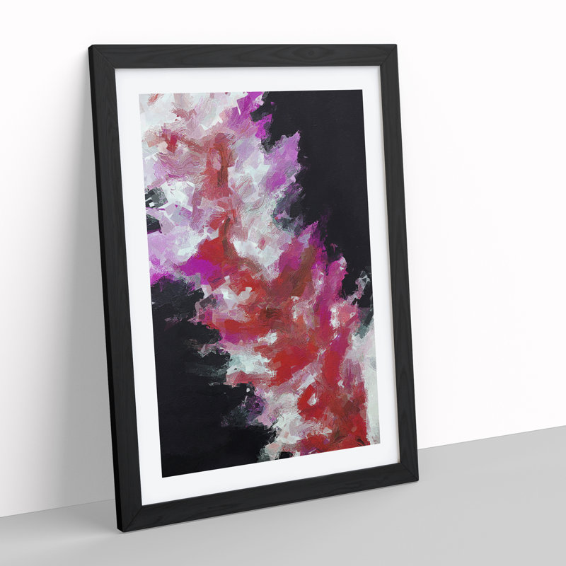 Admiring The Beauty Abstract - Single Picture Frame Painting, 34cm H x 25cm W x 2cm D, Black Framed