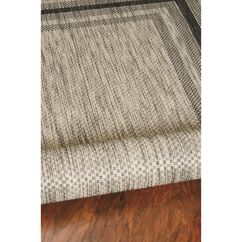 3' X 5' Grey Polypropylene Area Rug