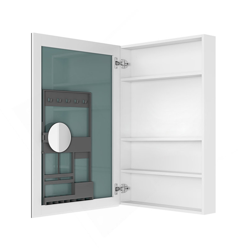 Armoire à pharmacie 24 po x l 36 po à surface sans miroir, avec bords biseautés et porte à ouverture à gauche