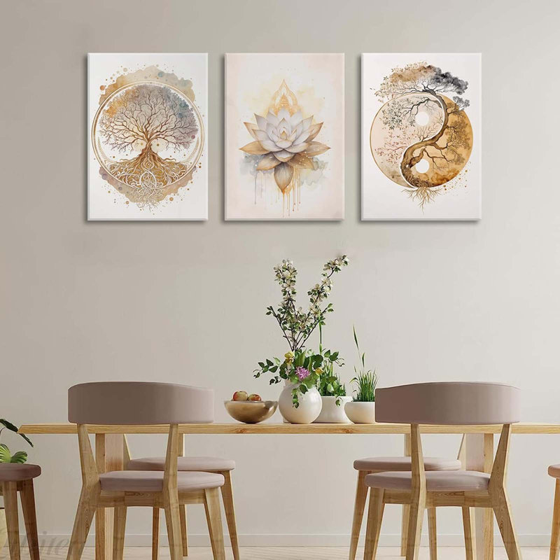 3 Piece Wrapped Canvas Print, 60 cm H x 40 cm W