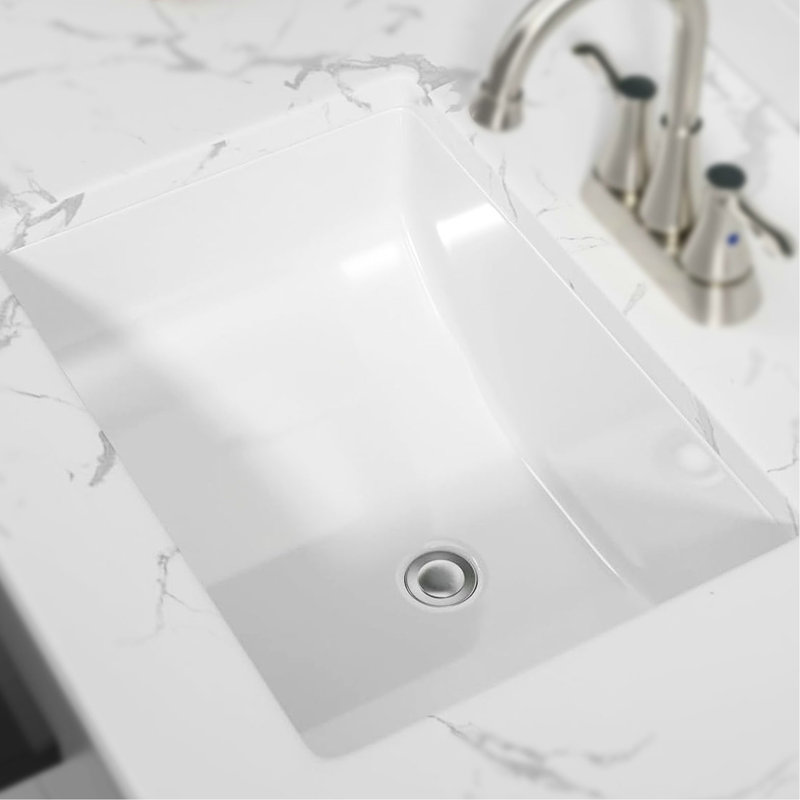 Lavabo de salle de bain en céramique Pure White