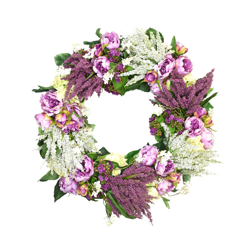 27" Peony, Heather And Hydrangea Wreath