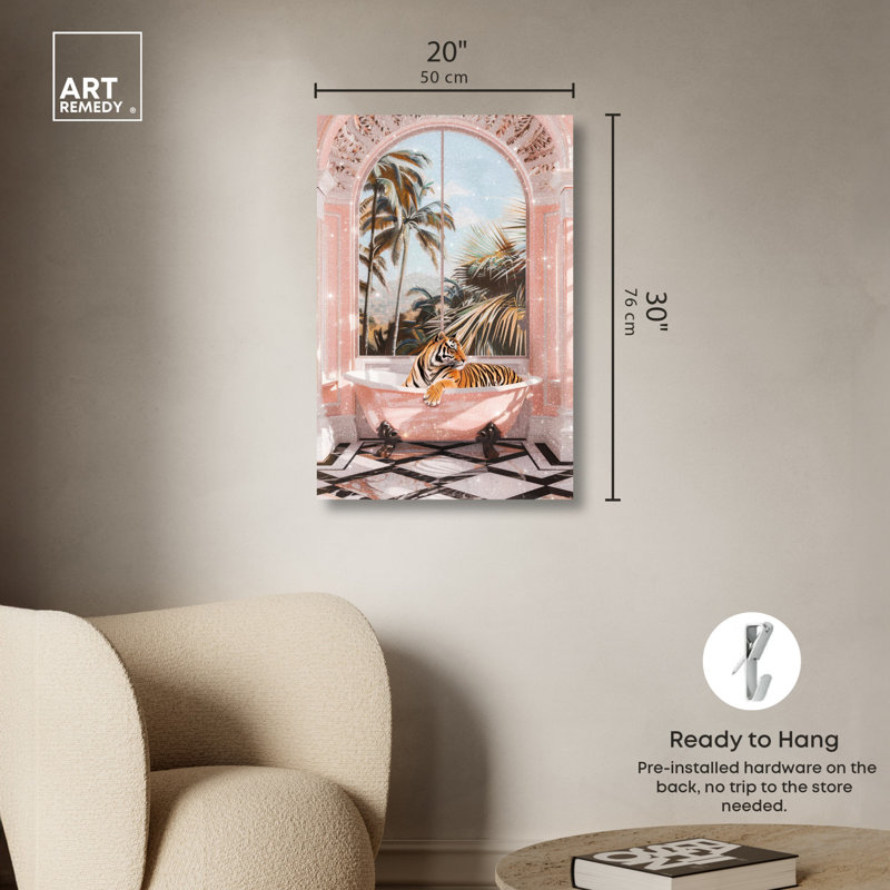 «Sleeping Tiger Bath» par Art Remedy, Toile tendue, H 30 po x l 20 po