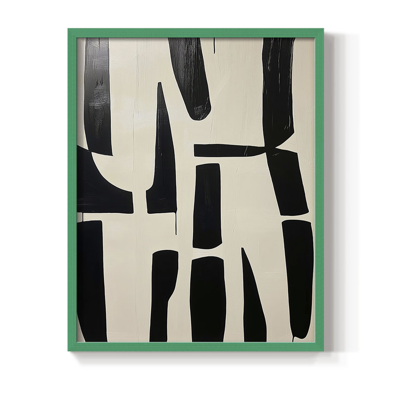 Série ABSTRACT DCXCII, reproduction encadrée - bois massif, Vert, H 11 po x l 9 po