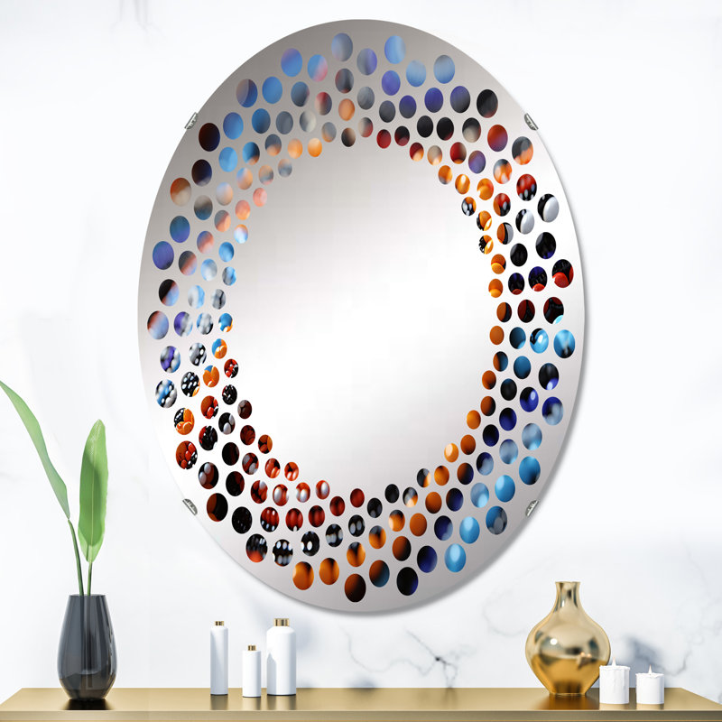 Miroir mural à pois ovales Samburu II - Tribu africain, L 24 po x H 36 po