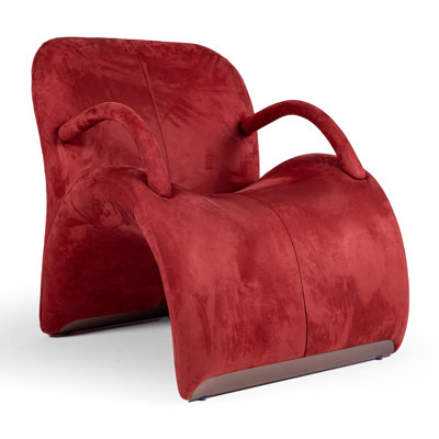 Fully Assembled Sculptural Lounge Chair with Reinforced Composite Frame and Chenille Upholstery