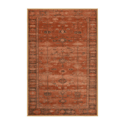 Machine Washable Overdyed Brown Area Rug