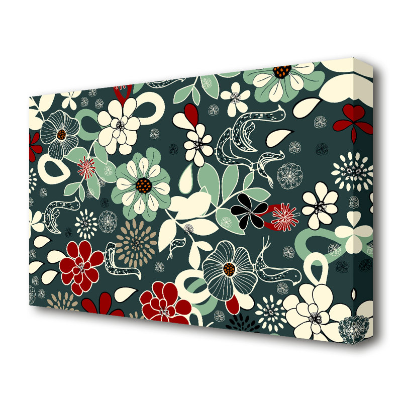 Flowers In Bloom Framed Print - Print on Canvas, Wrapped Canvas, 35.6cm H x 50.8cm W x 4.4cm D