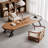 Tan+Black Oval Solid Wood+Iron Butterfly Leaf  Dining Table-950930956