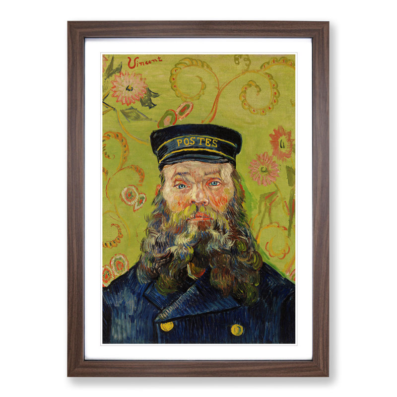 The Postman Joseph Roulin Vol.3 by Vincent Van Gogh - Picture Frame Painting, 36cm H x 27cm W x 2cm D, Walnut Framed